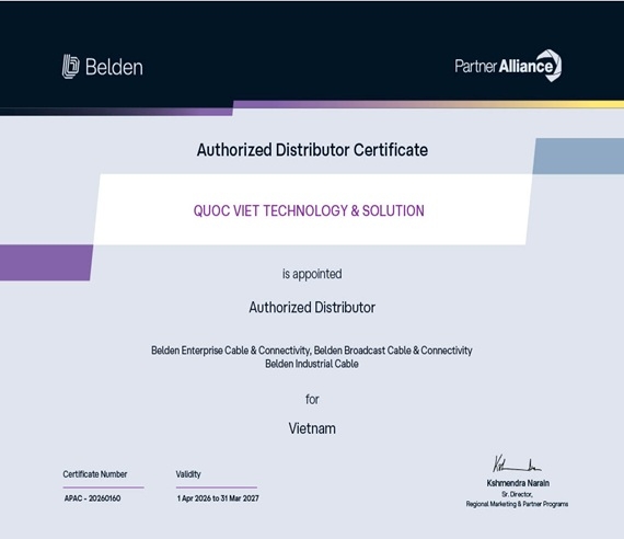 Giấy chứng nhận NPP Belden