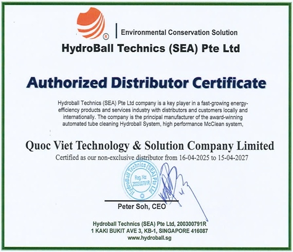 Giấy Chứng Nhận NPP Hydroball